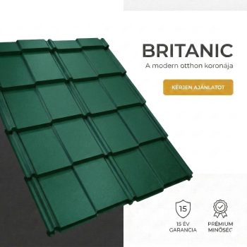 BRITANIC 40 Cserepeslemez Mohazöld Ral6005 Matt 0.50MM