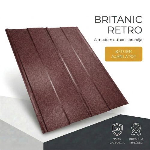 BRITANIC RETRO Cserepeslemez Borvörös Ral3005 GDM 0.50MM