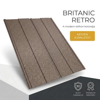 BRITANIC RETRO Cserepeslemez Sötétbarna Ral8019 GDM 0.50MM