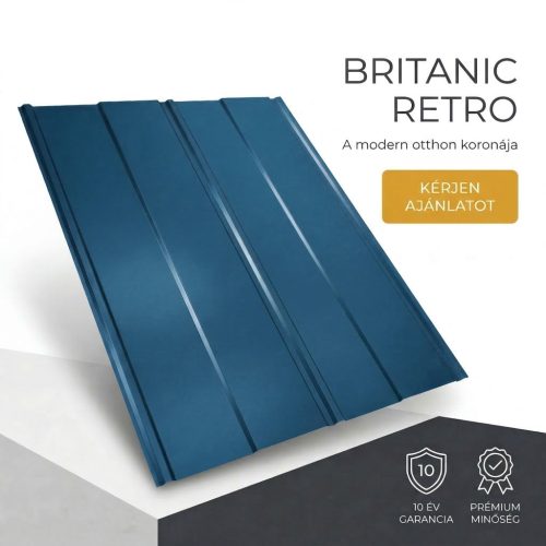 BRITANIC RETRO Cserepeslemez Enciánkék Ral5010 0.45MM fényes
