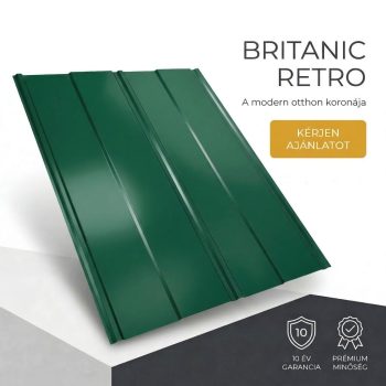   BRITANIC RETRO Cserepeslemez Mohazöld Ral6005 0.45MM fényes