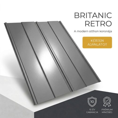 BRITANIC RETRO Cserepeslemez Ral7024 Grafitszürke 0.45MM fényes