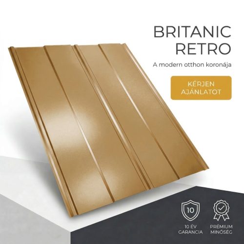 BRITANIC RETRO Cserepeslemez Ral8003 Agyagbarna 0.45MM fényes