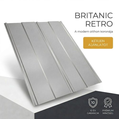 BRITANIC RETRO Cserepeslemez Ral9006 Fehéralumínium 0.45MM fényes