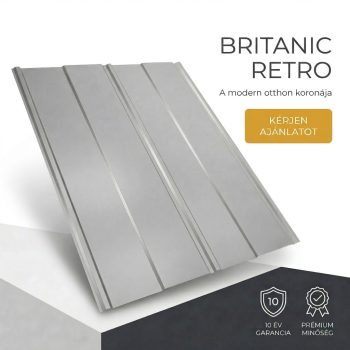 BRITANIC RETRO Cserepeslemez Ral9006 Fehéralumínium 0.50MM