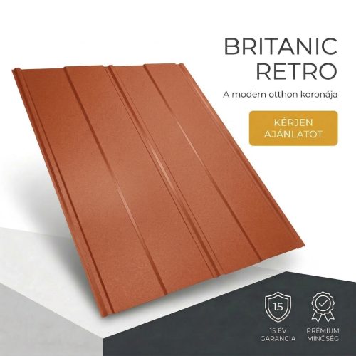BRITANIC RETRO Cserepeslemez Rézbarna Ral8004 Matt 0.45MM
