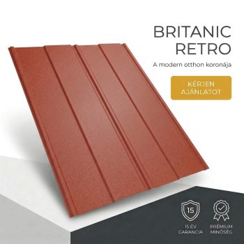 BRITANIC RETRO Cserepeslemez Oxidvörös Ral3009 Matt 0.50MM