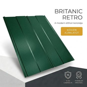 BRITANIC RETRO Cserepeslemez Mohazöld Ral6005 Matt 0.50MM