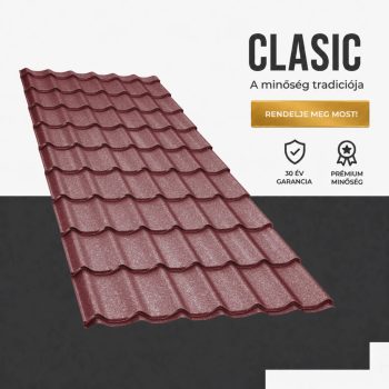 CLASIC 35 Cserepeslemez Ral3005 Borvörös GrandeMat 0.50 MM