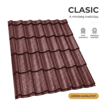 CLASIC 40 Cserepeslemez Borvörös Ral3005 GrandeMat 0.50MM