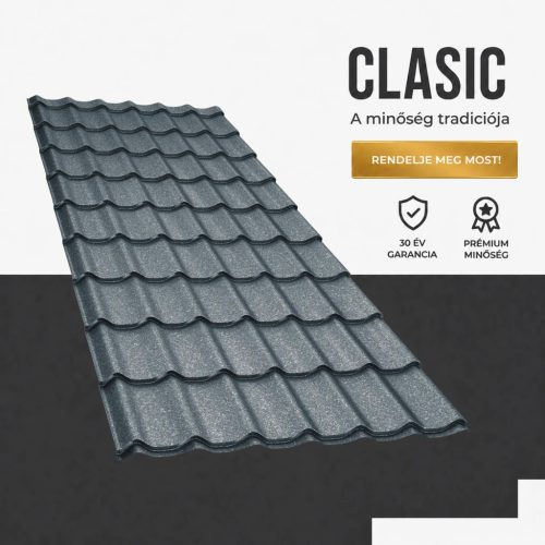 CLASIC 40 Cserepeslemez Ral7011 Vasszürke GrandeMat 0.50 MM