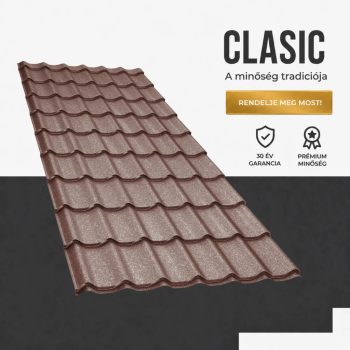   CLASIC 40 Cserepeslemez Ral8017 Csokoládébarna GrandeMat 0.50 MM
