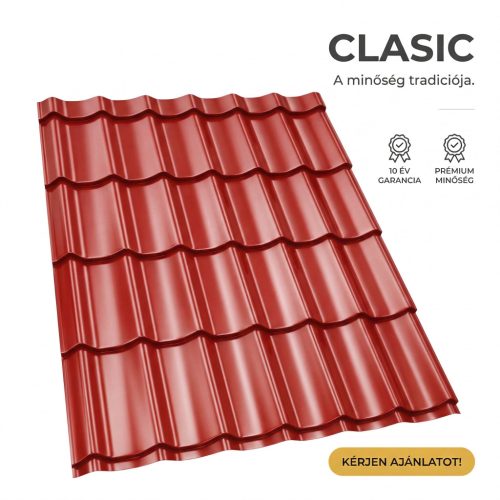 CLASIC 35 Cserepeslemez Tűzvörös Ral3000 0.45 MM fényes