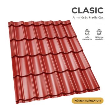 CLASIC 40 Cserepeslemez Tűzvörös Ral3000 0.45 MM fényes