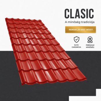 CLASIC 40 Cserepeslemez Ral3000 Tűzvörös fényes 0.45 MM 