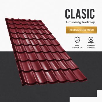 CLASIC 40 Cserepeslemez Ral3005 Borvörös fényes 0.50 MM