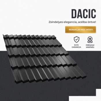 DACIC 35 Cserepeslemez Ral9005 Fekete fényes 0.45MM