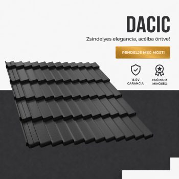 DACIC 37,5 Cserepeslemez Ral9005 Fekete Matt 0.45MM