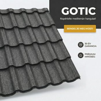 GOTIC 35 Cserepeslemez Ral9005 Fekete GrandeMat 0.50 MM
