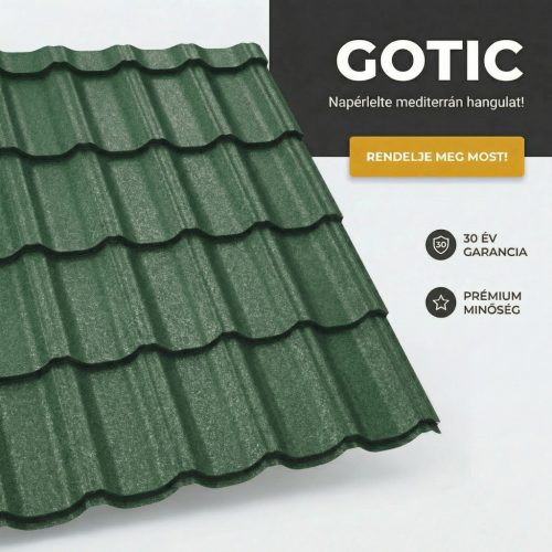 GOTIC 40 Cserepeslemez Ral6005  Mohazöld GrandeMat 0.50 MM