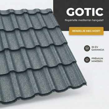 GOTIC 40 Cserepeslemez Ral7011 Vasszürke GrandeMat 0.50 MM