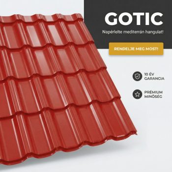 GOTIC 35 Cserepeslemez Ral3000 Tűzvörös 0.45 MM fényes
