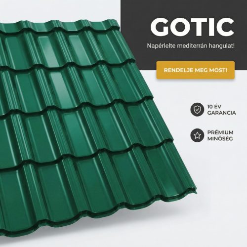 GOTIC 35 Cserepeslemez Ral6005 Mohazöld 0.45 MM fényes