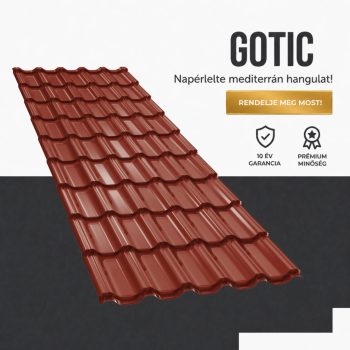 GOTIC 40 Cserepeslemez Ral3009 Oxidvörös fényes 0.45 MM 