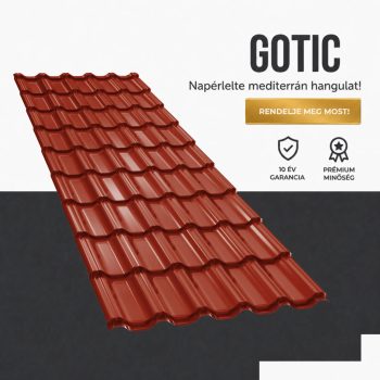   GOTIC 40 Cserepeslemez Ral3011 Barnásvörös fényes 0.45 MM 