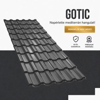 GOTIC 40 Cserepeslemez Ral7024 Grafitszürke fényes 0.45 MM