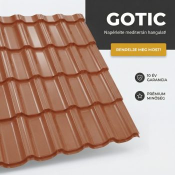 GOTIC 40 Cserepeslemez Ral8004 Rézbarna 0.45 MM fényes