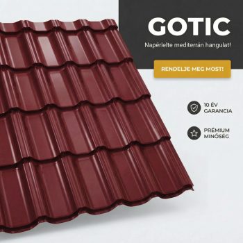 GOTIC 35 Cserepeslemez Ral3005 Borvörös 0.50 MM fényes