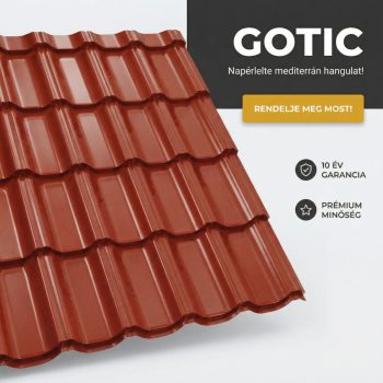   GOTIC 35 Cserepeslemez Ral3011 Barnásvörös 0.50 MM fényes