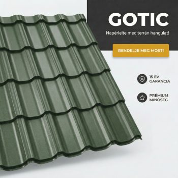 GOTIC 40 Cserepeslemez Ral6020 Krómzöld Matt