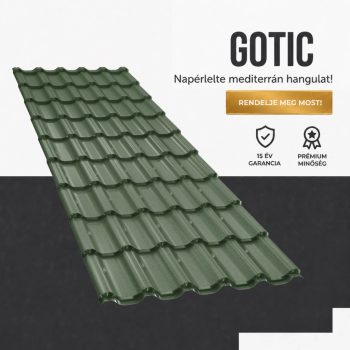 GOTIC 40 Cserepeslemez Ral6020 Krómzöld Matt 0.45 MM