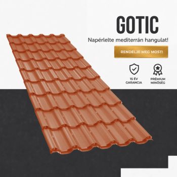 GOTIC 40 Cserepeslemez Ral8004 Rézbarna Matt 0.45 MM
