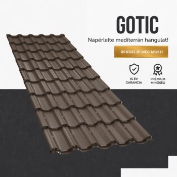 GOTIC 40 Cserepeslemez Ral8019  Szürkésbarna Matt 0.45 MM