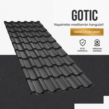 GOTIC 40 Cserepeslemez Ral9005 Fekete Matt 0.45 MM