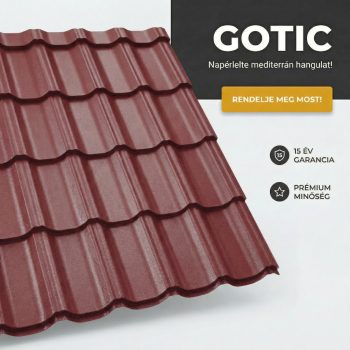 GOTIC 35 Cserepeslemez Ral3005 Borvörös Matt 0.50 MM