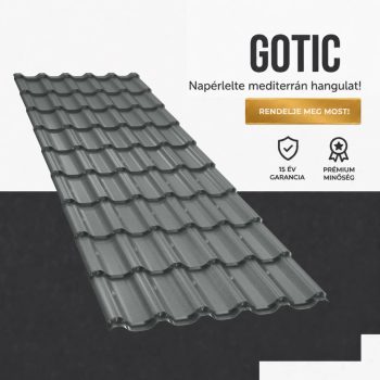 GOTIC 40 Cserepeslemez Ral7024 Grafitszürke Matt 0.50 MM