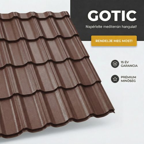 GOTIC 40 Cserepeslemez Ral8017 Csokoládébarna Matt 0.50 MM