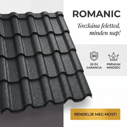 ROMANIC 35 Cserepeslemez Ral9005 Fekete GrandeMat 0.50 MM