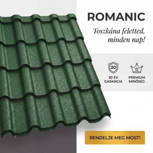 ROMANIC 40 Cserepeslemez Ral6005 Mohazöld GrandeMat 0.50 MM