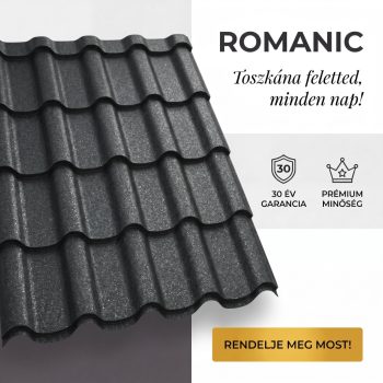 ROMANIC 40 Cserepeslemez Ral9005 Fekete GrandeMat 0.50 MM