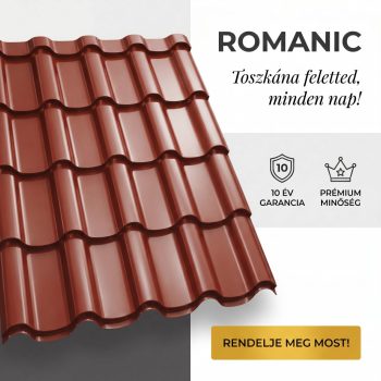 ROMANIC 35 Cserepeslemez Ral3009 Oxidvörös fényes 0.50 MM