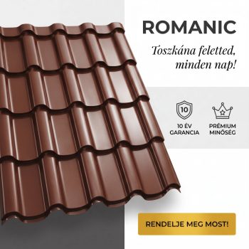   ROMANIC 35 Cserepeslemez Ral8017 Csokoládébarna fényes 0.50 MM
