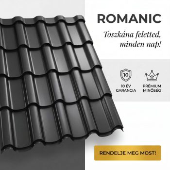 ROMANIC 35 Cserepeslemez Ral9005 Fekete fényes 0.50 MM