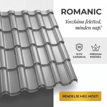   ROMANIC 35 Cserepeslemez Ral9006 Fehéralumínium fényes 0.50 MM