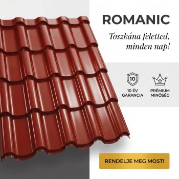   ROMANIC 40 Cserepeslemez Ral3011 Barnásvörös fényes 0.50 MM