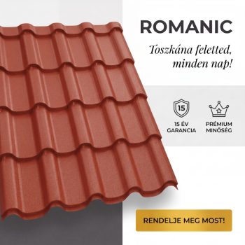 ROMANIC 40 Cserepeslemez Ral3009 Oxidvörös Matt 0.50 MM